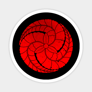 Samurai Family Crests - Kuroda - Red Magnet